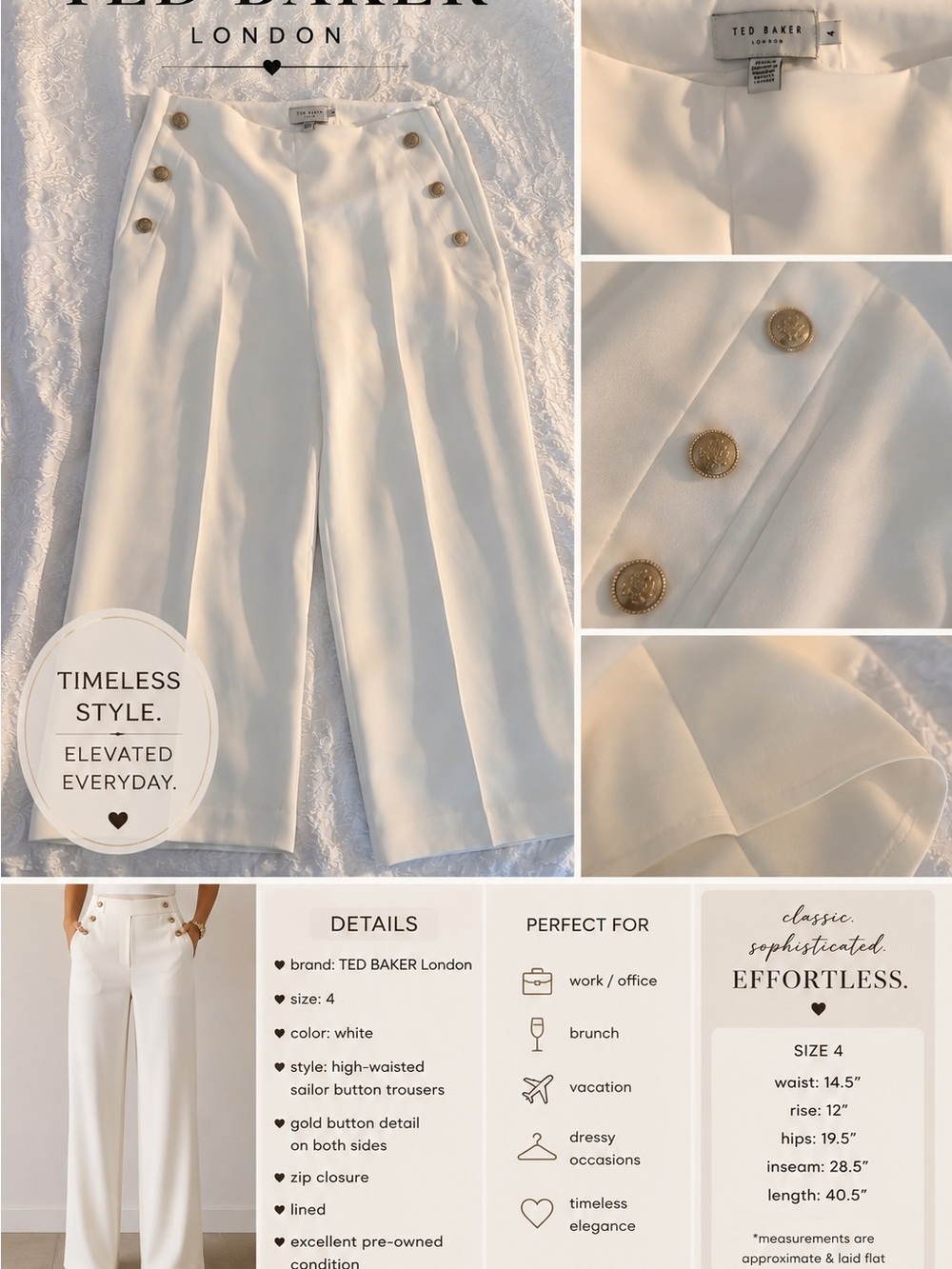 Ted BakerLondon Elegant Structured Trousers size 4
